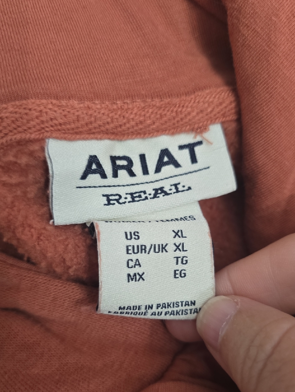 Ariat Rust Orange Pullover Hoodie Xl Womens - Picture 3 of 3